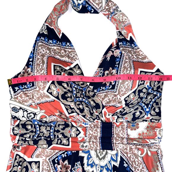 Soma Paisley Halter Handkerchief Hem Midi Dress Size Medium - Picture 11 of 13